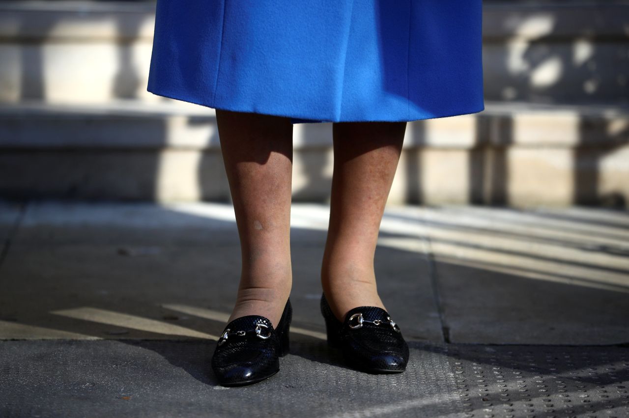 A details of Queen Elizabeth's shoes.