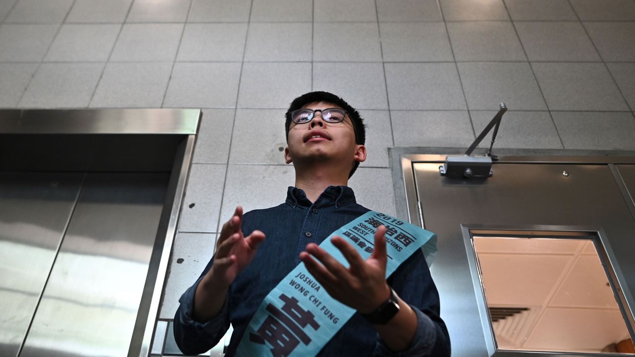 Pro-democracy activist Joshua Wong was disqualified from running after the government ruled that his political beliefs were incompatible with the constitution.