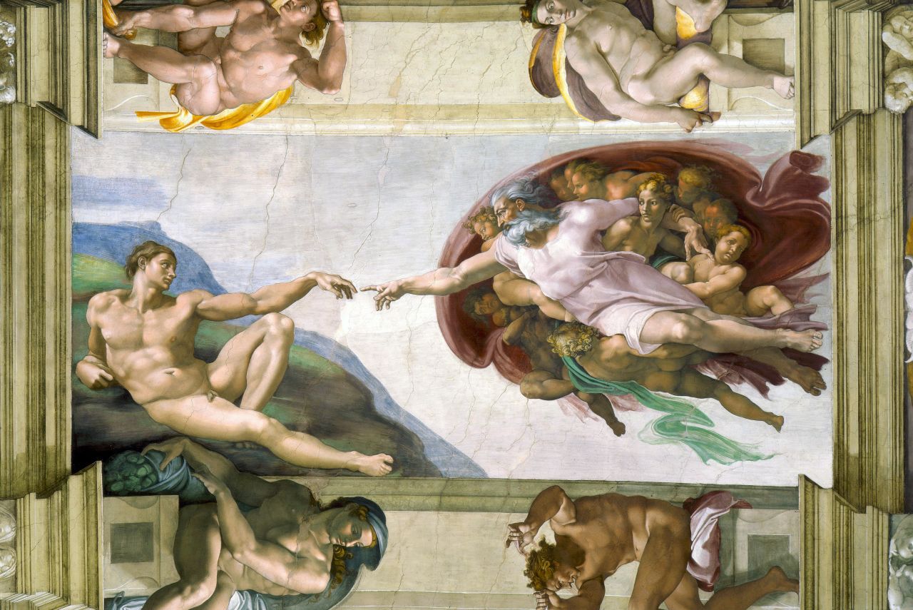 On the ceiling of the Sistine Chapel at The Vatican, the "Creation of Adam" rounds out the top 10 most famous paintings list.