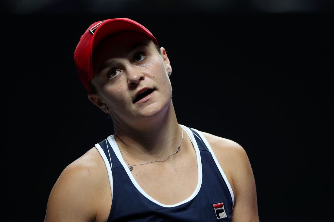 It wasn't Ashleigh Barty's day at the WTA Finals, as she was upset by alternate Kiki Bertens. 