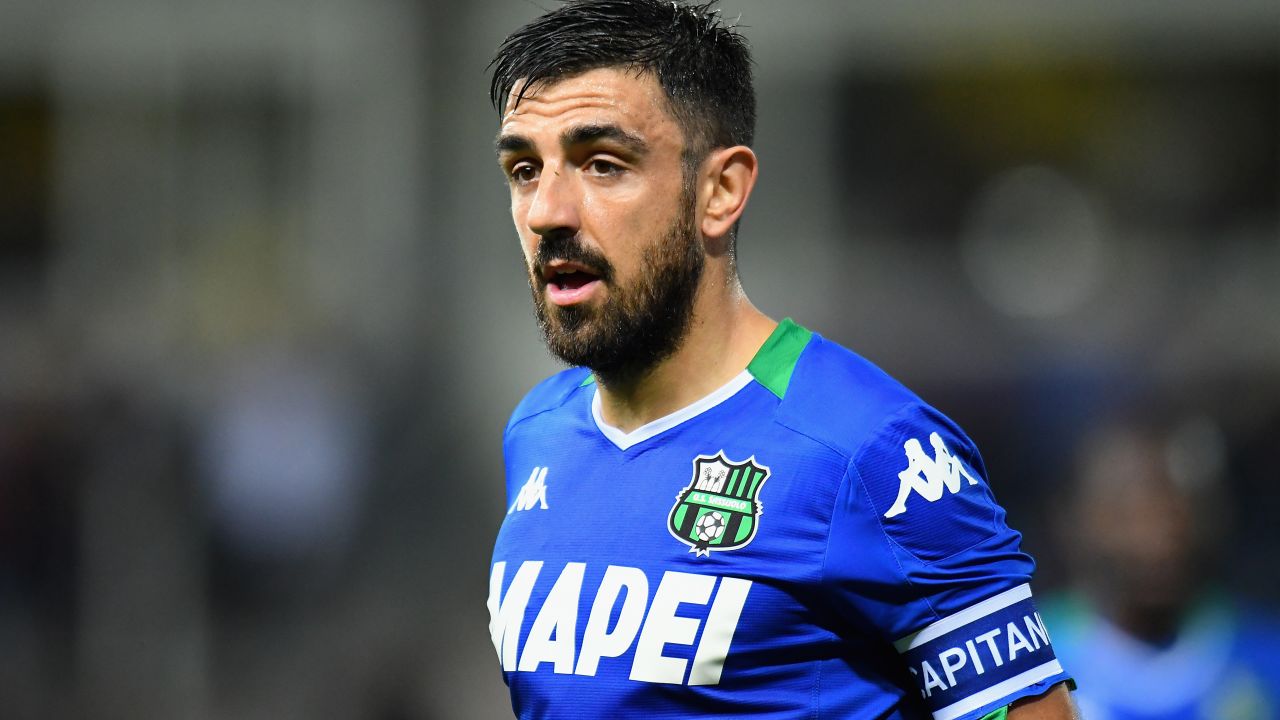 Francesco Magnanelli of  Sassuolo looks on during the Serie A match between Parma Calcio and US Sassuolo on September 25.