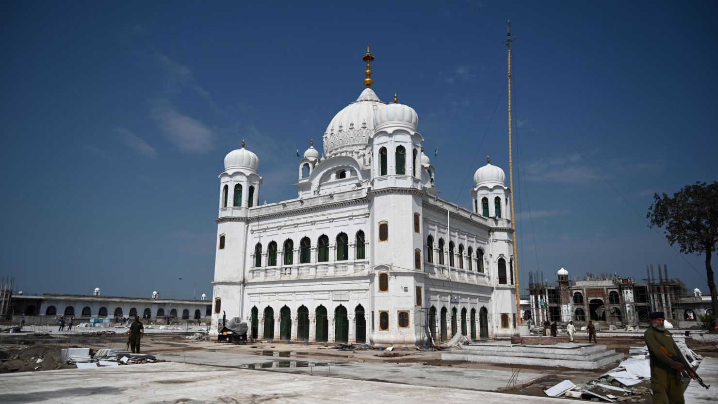 The Sikh religious site Gurdwara Darbar Sahib, in the Pakistani town of Kartarpur near the Indian border.