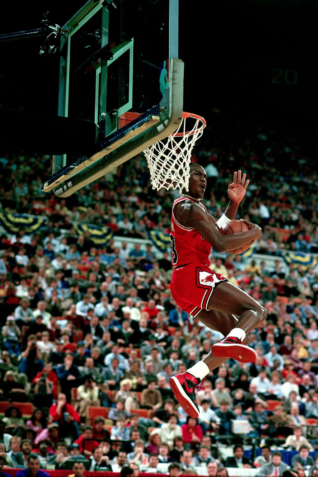 Jordan at the 1985 NBA All Star Slam Dunk Competition.