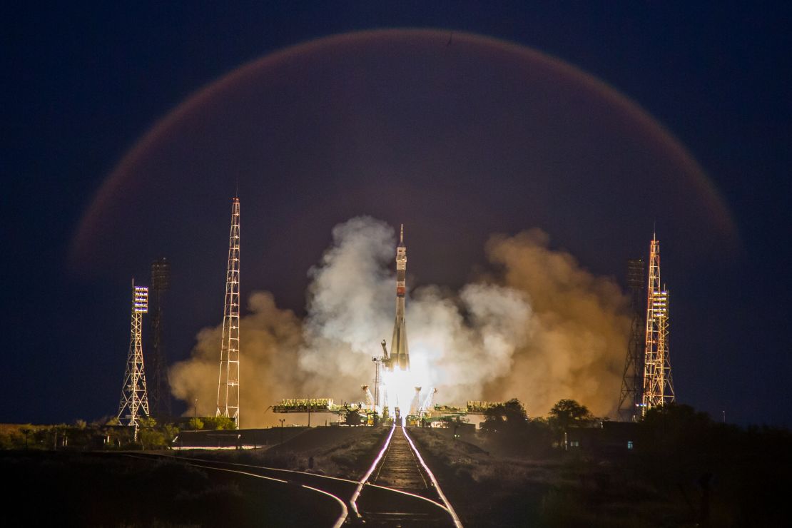 A rocket takes off with cows cells onboard, which were successfully grown into small-scale muscle tissue at the International Space Station