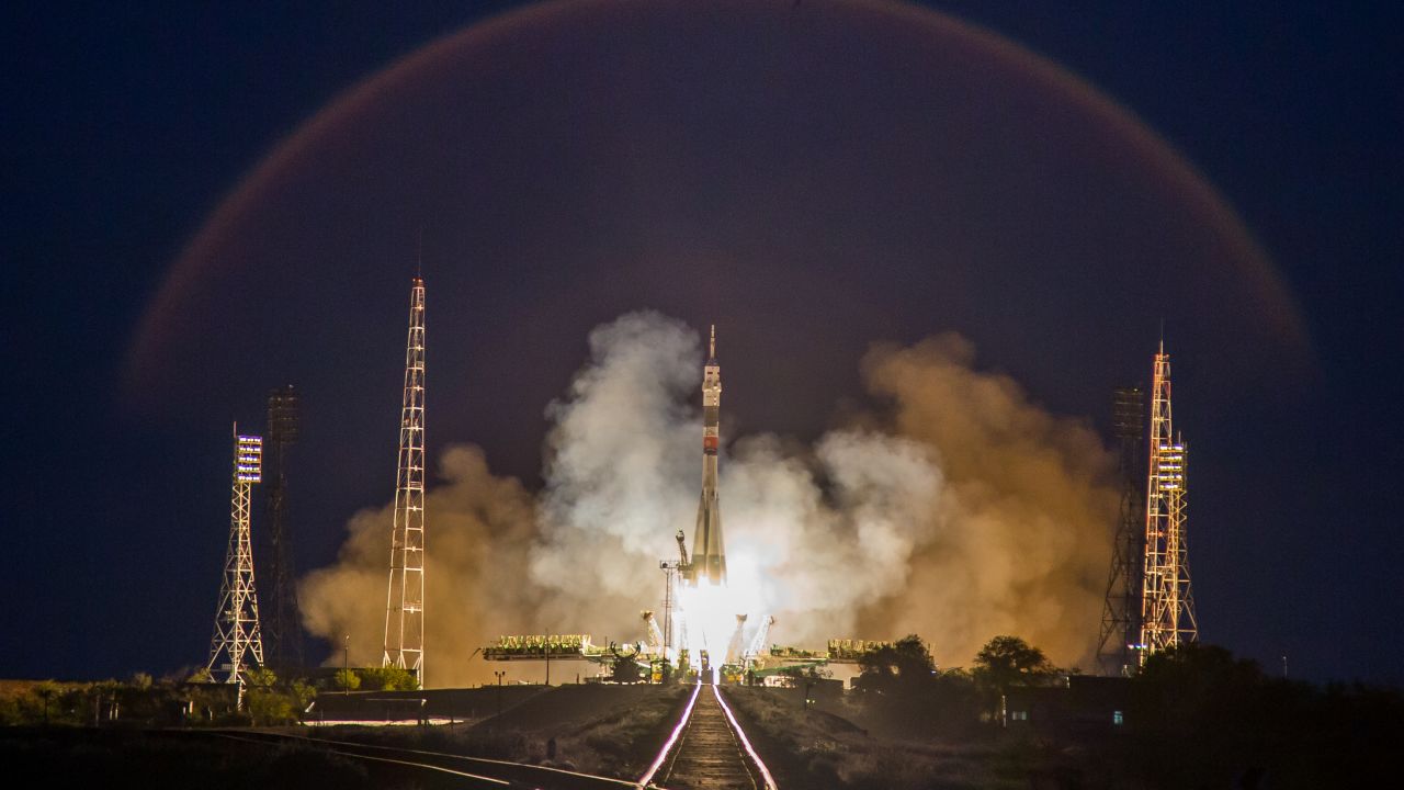 A rocket takes off with cows cells onboard, which were successfully grown into small-scale muscle tissue at the International Space Station