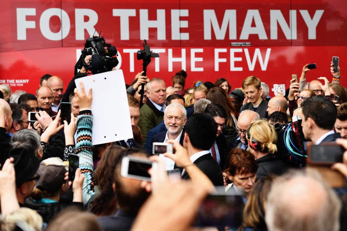 Jeremy Corbyn campaigns during the 2017 general election.