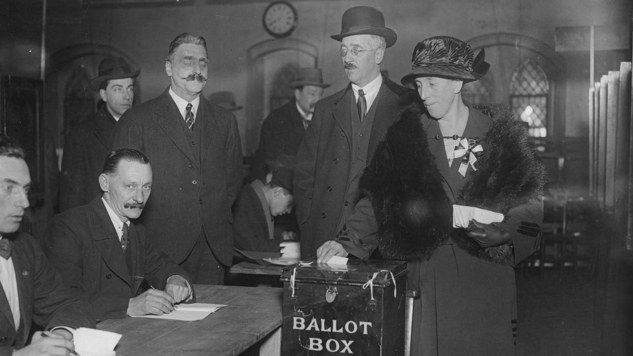 A polling station during the UK's last December election in 1923.