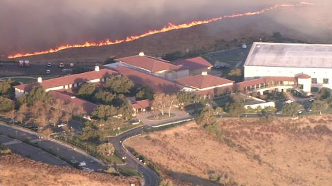 The Easy Fire burns near the Ronald Regan Presidential Library.