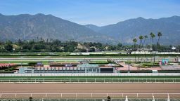 The San Gabriel mountains are seen near the Santa Anita horse racing park on June 10, 2019 in Arcadia, California. - The owners of the park, the Stonach Group released a joint statement, on June 9, 2019, with the Thoroughbred Owners of California and California Thoroughbred Trainers saying the race track will remain open until the season ends, resisting calls to close the track after 2 more horses died, bringing the total number of dead horses to 29 since December 2018. (Photo by Frederic J. BROWN / AFP)        (Photo credit should read FREDERIC J. BROWN/AFP/Getty Images)