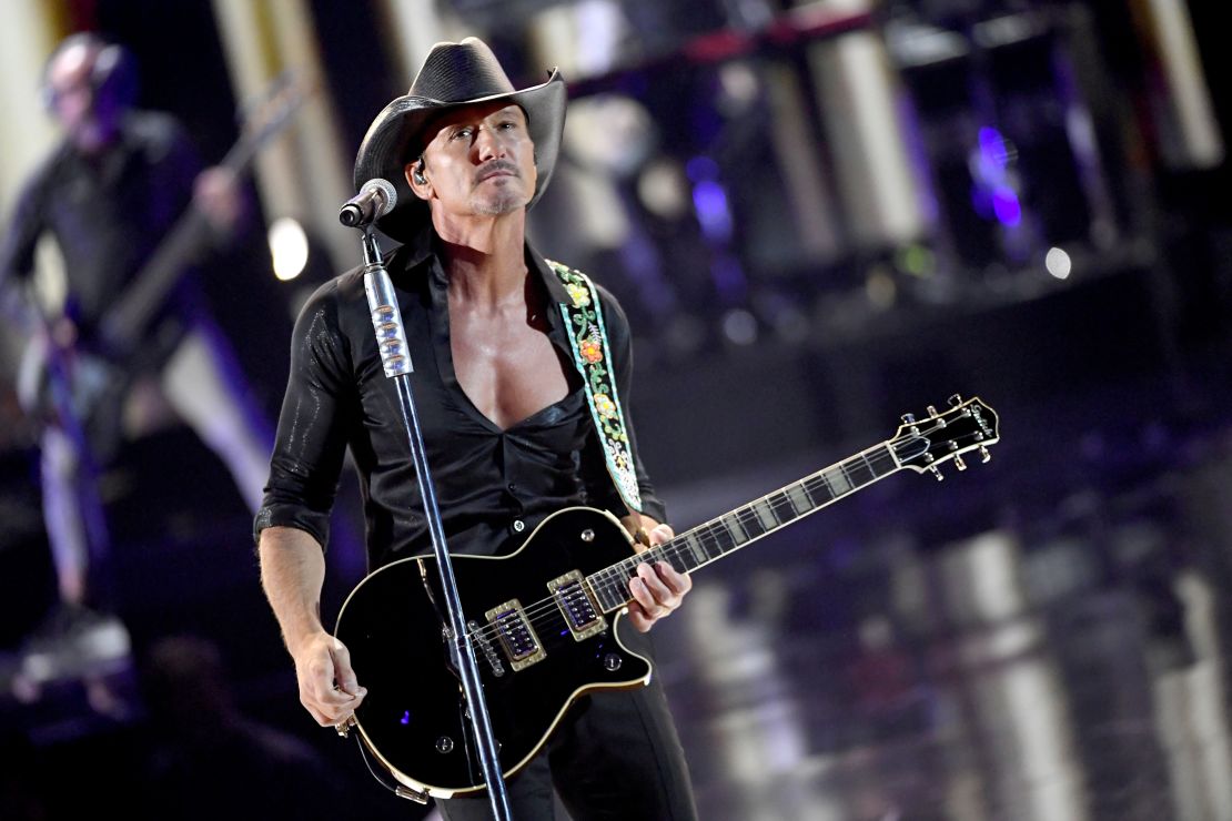 Tim McGraw performed onstage during the 2019 iHeartRadio Music Festival at T-Mobile Arena on September 20, 2019, in Las Vegas. 