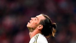 Real Madrid's Welsh forward Gareth Bale reacts during the Spanish league football match between Club Atletico de Madrid and Real Madrid CF at the Wanda Metropolitano stadium in Madrid on September 28, 2019. (Photo by OSCAR DEL POZO / AFP)        (Photo credit should read OSCAR DEL POZO/AFP/Getty Images)