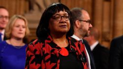 LONDON, ENGLAND - OCTOBER 14: Labour Party Shadow Home Sedretary Diane Abbott walks through the Central Lobby back to the House of Commons after the Queen's Speech during the State Opening of Parliament at the Palace of Westminster on October 14, 2019 in London, England. The Queen's speech is expected to announce plans to end the free movement of EU citizens to the UK after Brexit, new laws on crime, health and the environment. (Photo by Daniel Leal-Olivas - WPA Pool / Getty Images)