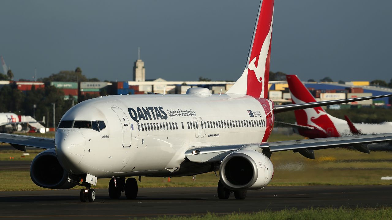 A Boeing Co. 737-800 aircraft operated by Qantas at Sydney Airport.