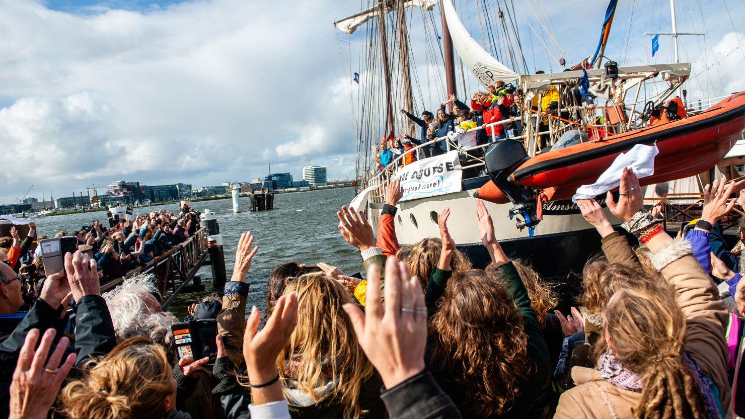 The activists set off from Amsterdam on October 2.