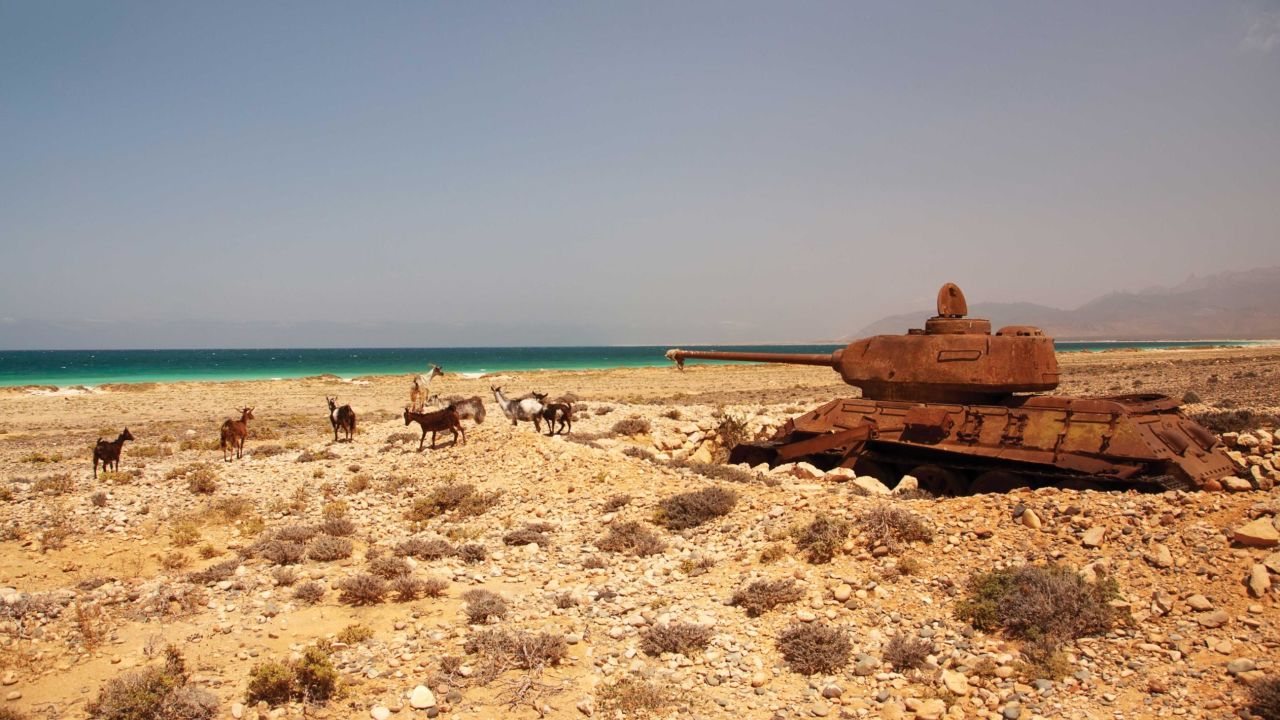 An abandoned T-34/85 Medium Tank on Socotra Island, Yemen.
