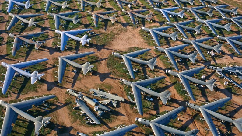 <strong>B-52 Storage Area, Davis-Monthan AFB, Tucson,  Arizona, USA:</strong> The Cold War spanned four decades and several continents, so it's unsurprising that relics from this era remain dotted around the world. In Tuscon, Arizona, the Davis-Monthan Air Force Base is home to some 4,000 dormant aircraft. 