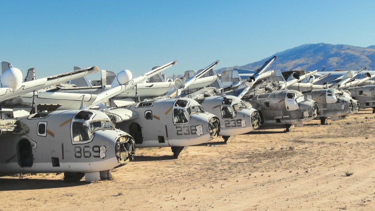 S-2 Tracker Storage Area at Davis-Monthan AFB in Tucson, Arizona.
