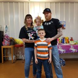 Ryan Cottrell, a West Virginia coal miner who works at Murray Energy, with his wife Kendra, son Hunter and daughter Harper.