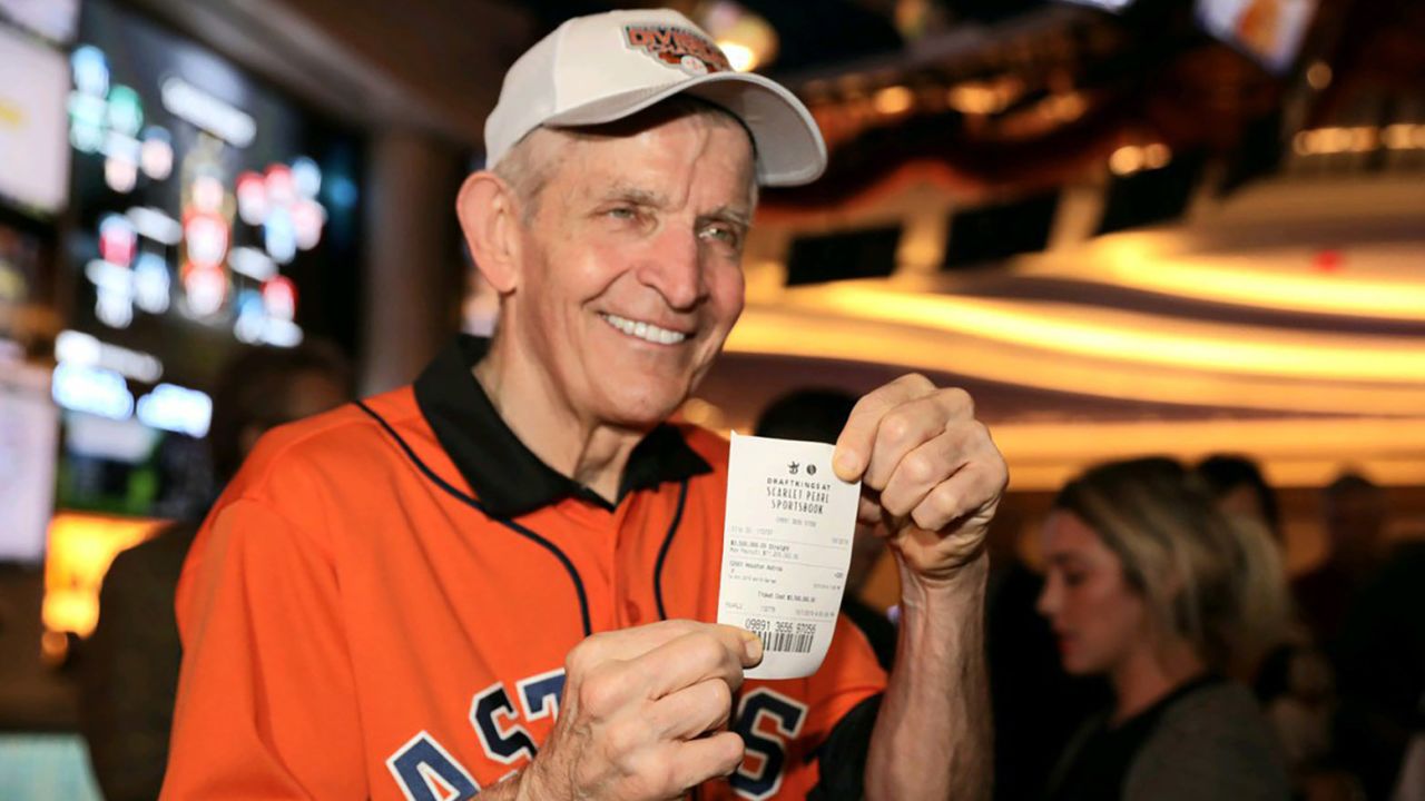 Jim "Mattress Mack" McIngvale smiles on October 1 after placing a $3.5 million bet on the Astros winning the World Series.