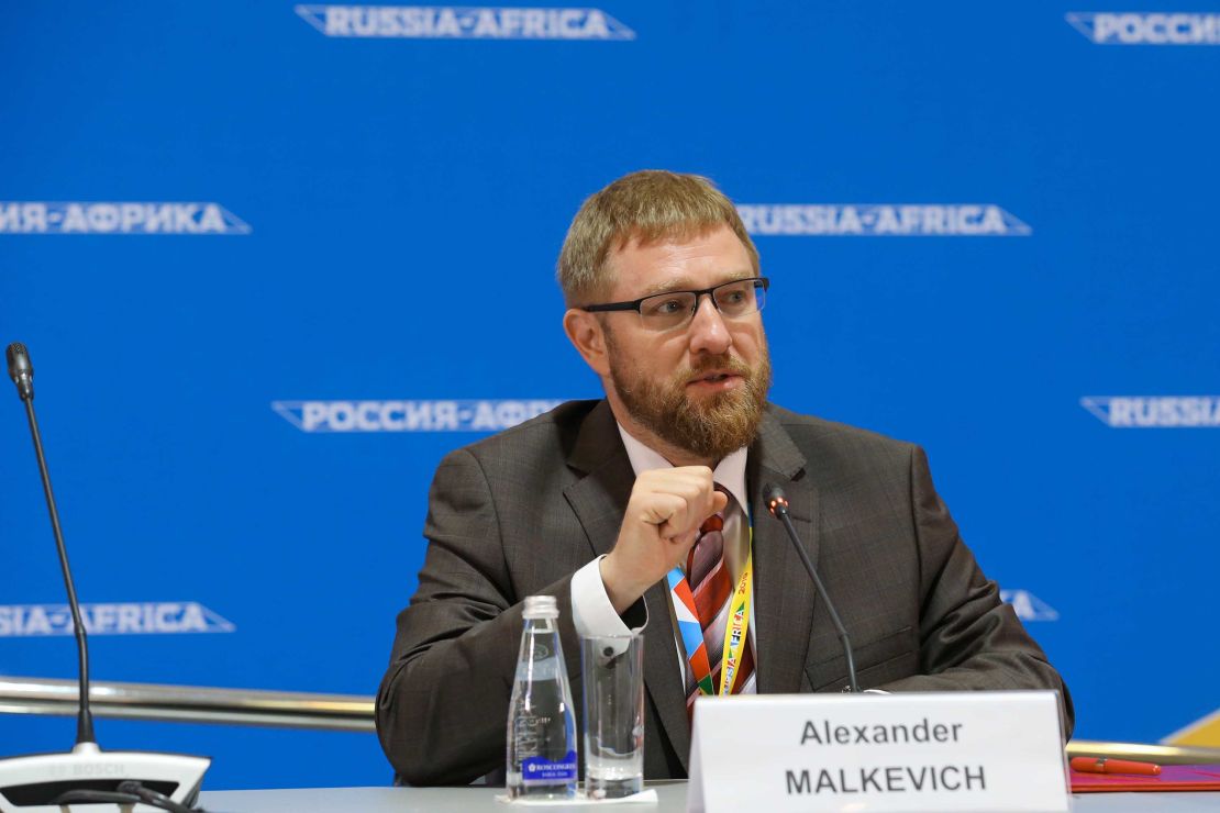 AFRIC, which describes itself as "a community of independent researchers, experts and activists," was prominently featured at the Sochi forum and even announced its partnership with a foundation run by Alexander Malkevich. 