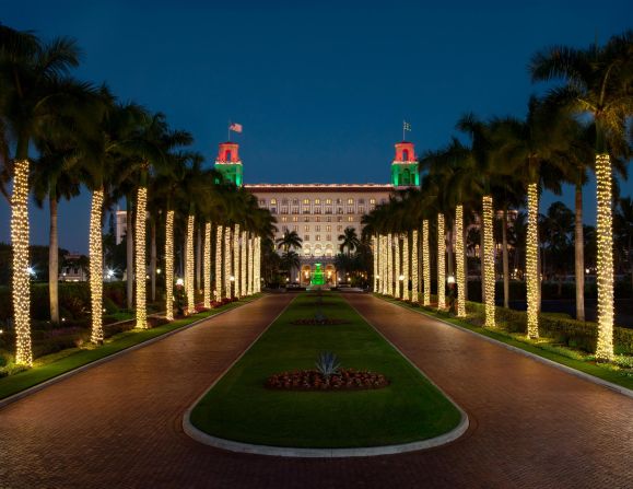<strong>The Breakers: </strong>Twinkling palms welcome guests at The Breakers resort in Palm Beach, Florida.