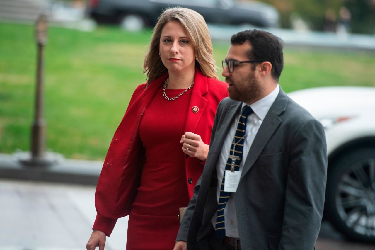 US Rep. Katie Hill arrives at the US Capitol on Thursday, October 31. Days earlier, <a href="https://www.cnn.com/2019/10/27/politics/katie-hill-announces-resignation/index.html" target="_blank">she announced her resignation</a> after admitting to having an inappropriate relationship with a campaign staffer before coming into office.