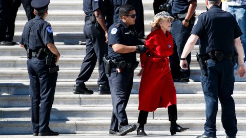 Fonda, 81, was one of 16 people charged with unlawfully demonstrating on the East Front of the Capitol.
