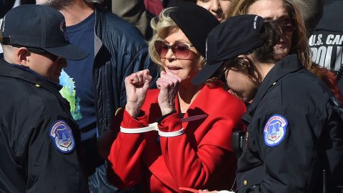 Fonda was joined by her "Grace & Frankie" co-star Sam Waterston.