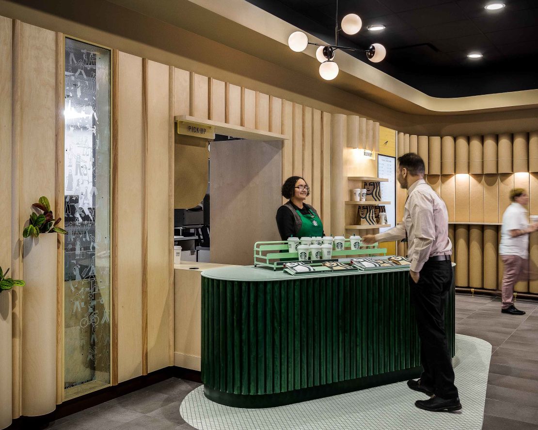 Inside Starbucks' first-ever Pick-Up store in New York.