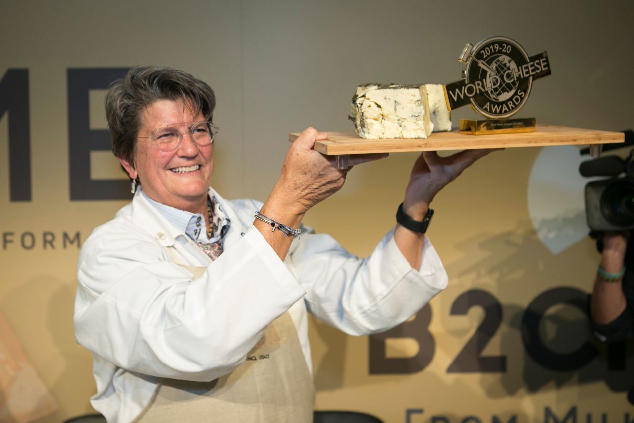 Whole Foods Market global cheese buyer and World Cheese Awards judge Cathy Strange with the winner.