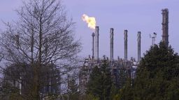 COWDENBEATH, SCOTLAND - APRIL 23: ExxonMobil's Fife Ethylene Plant where "unplanned flaring" following a malfunction has caused concern amongst local residents, on April 23, 2019 in Cowdenbeath, Scotland. Flaring at the ethylene plant is part of a safety protocol, but has caused concern in the local area with residents taking to social media to complain of the loud roaring noise from the flare stack, and a lingering chemical smell in the atmosphere. The incident is being monitored by the Scottish Environmental Protection Agency. (Photo by Ken Jack/Corbis via Getty Images)