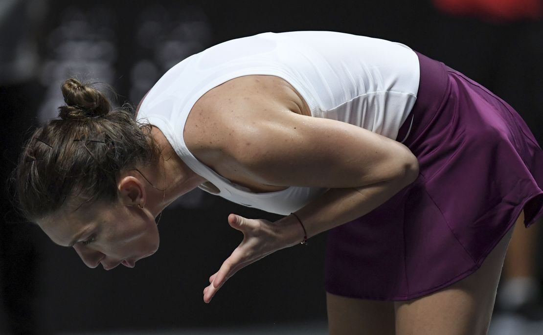 Simona Halep was left frustrated after exiting the WTA Finals on Friday. 