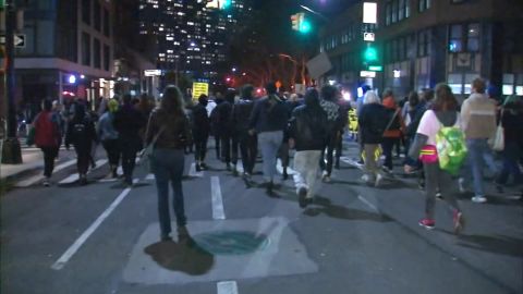 Hundreds of people marched through downtown Brooklyn protesting alleged New York Police Department actions. 