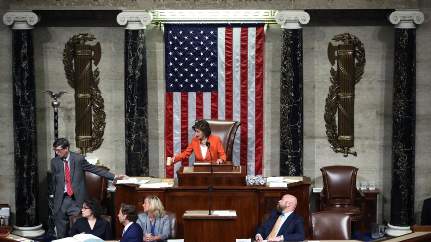 ASHINGTON, DC - OCTOBER 31: Speaker of the House, U.S. Rep. Nancy Pelosi (D-CA) presides over the U.S. House of Representatives as it votes on a resolution formalizing the impeachment inquiry centered on U.S. President Donald Trump in the House Chamber October 31, 2019 in Washington, DC. The resolution creates the legal framework for public hearings, procedures for the White House to respond to evidence and the process for consideration of future articles of impeachment by the full House of Representatives.  (Photo by Win McNamee/Getty Images)