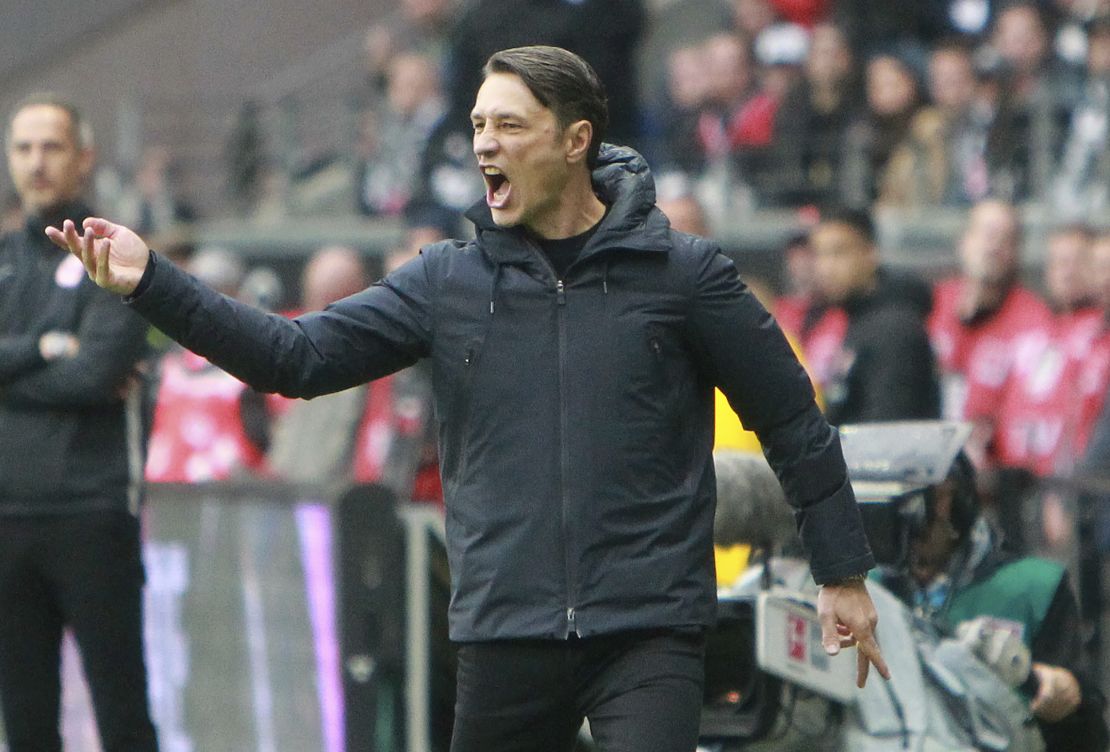 Bayern Munich's Croatian coach Niko Kovac is under pressure after a sorry away defeat to Eintracht Frankfurt.