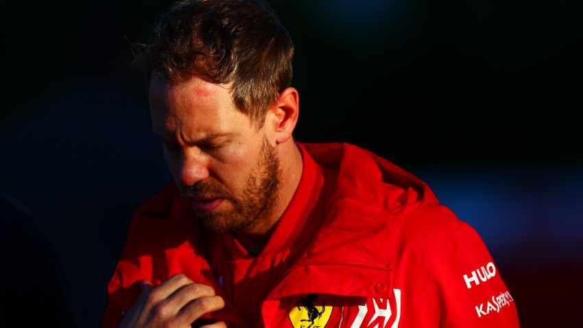 AUSTIN, TEXAS - NOVEMBER 01: Sebastian Vettel of Germany and Ferrari walks in the Paddock after practice for the F1 Grand Prix of USA at Circuit of The Americas on November 01, 2019 in Austin, Texas. (Photo by Dan Istitene/Getty Images)