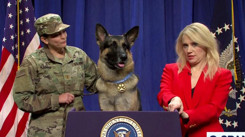 Conan the hero dog holds a press conference on ‘SNL’ | CNN Business