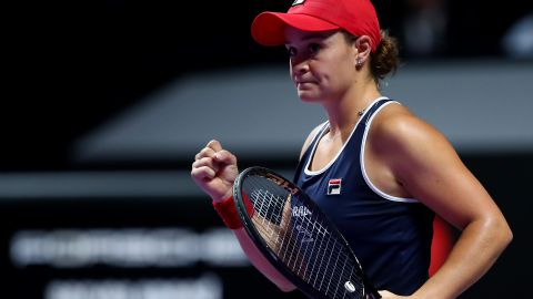 Ashleigh Barty of Australia took the opening set of the WTA Finals title match against Elina Svitolina on a single break of service.