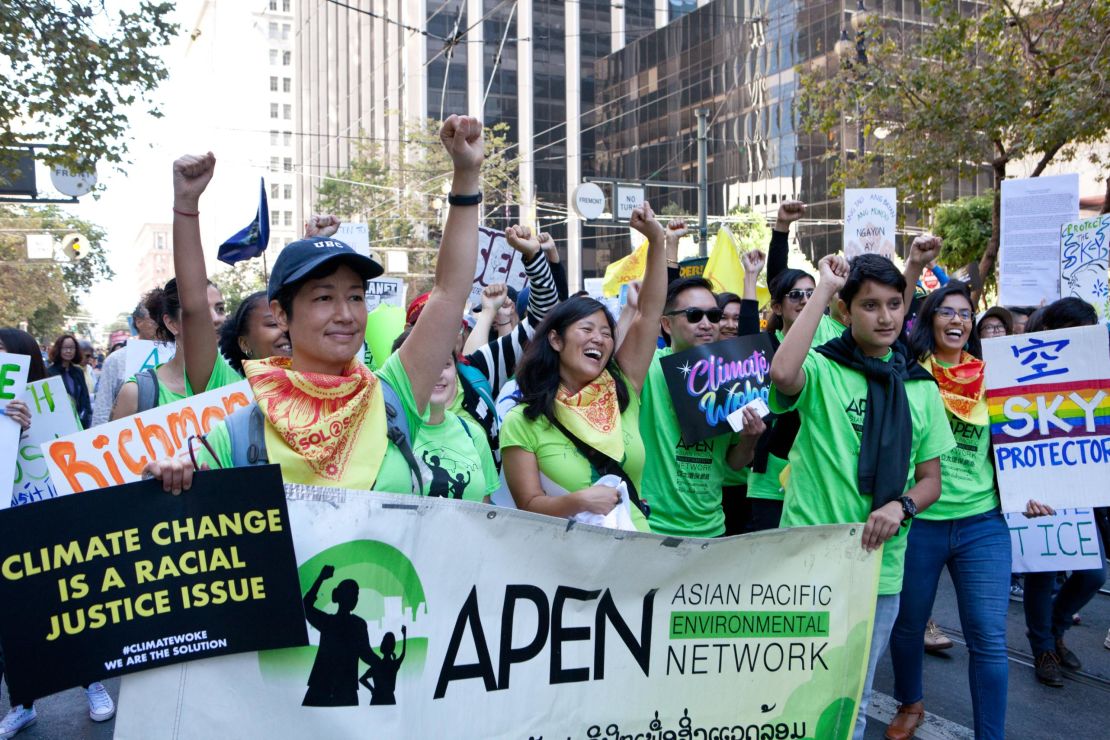 APEN campaigners march at the Rise For Climate, Jobs, and Justice march in San Francisco in September 2018.