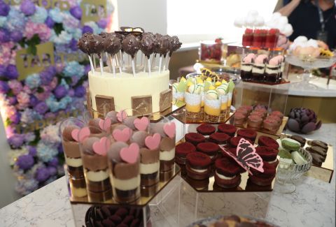 The Birdcage corporate hospitality marquees try to outdo each other for style, luxury and "experience." Sweets from pastry chef Darren Puchese are seen at the Tabcorp marquee.