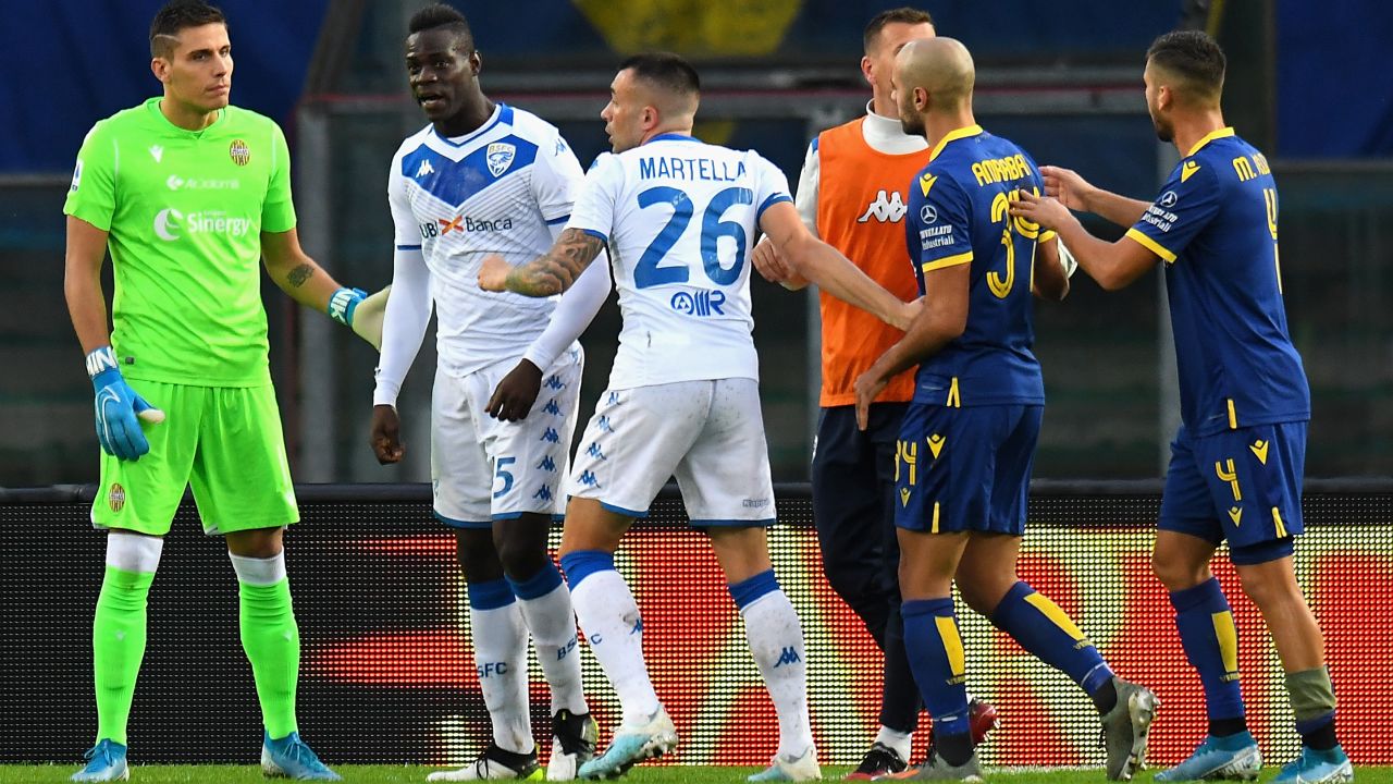 Mario Balotelli was subjected to racist abuse in a game at Verona on Sunday. 