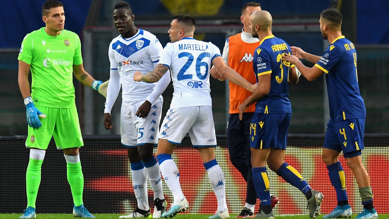 Mario Balotelli was subjected to racist abuse in a game at Verona on Sunday.