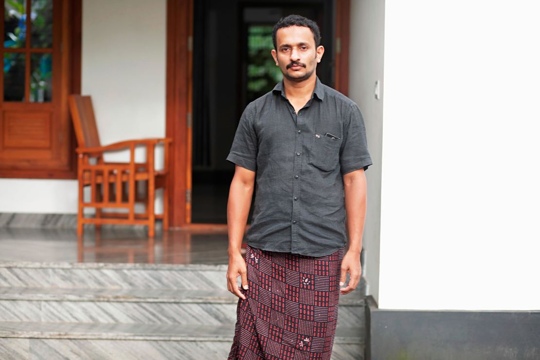 Saidu NK, one of Jolly Joseph's neighbors, at his house in Koodathai on October 25, 2019.