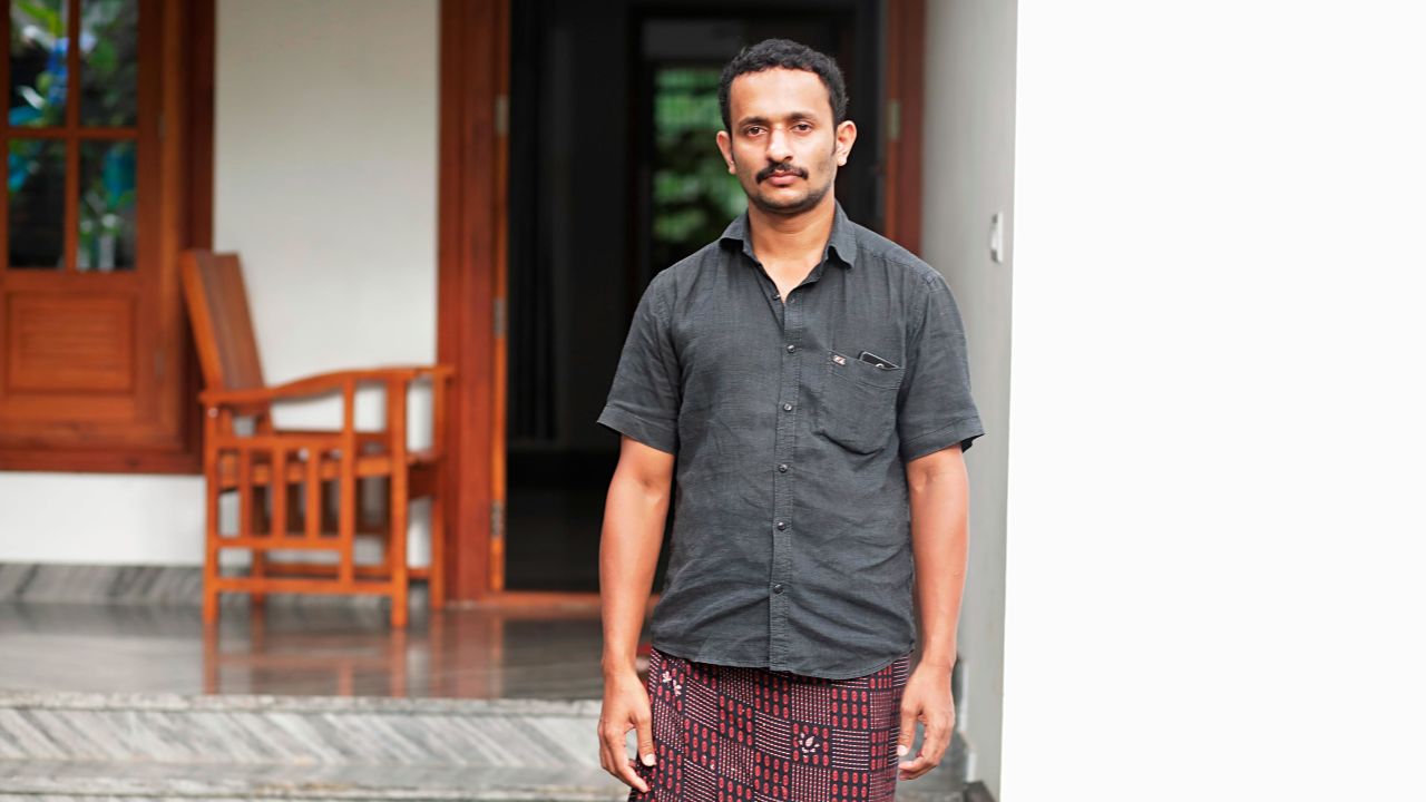 Saidu NK, one of Jolly Joseph's neighbors, at his house in Koodathai on October 25, 2019.