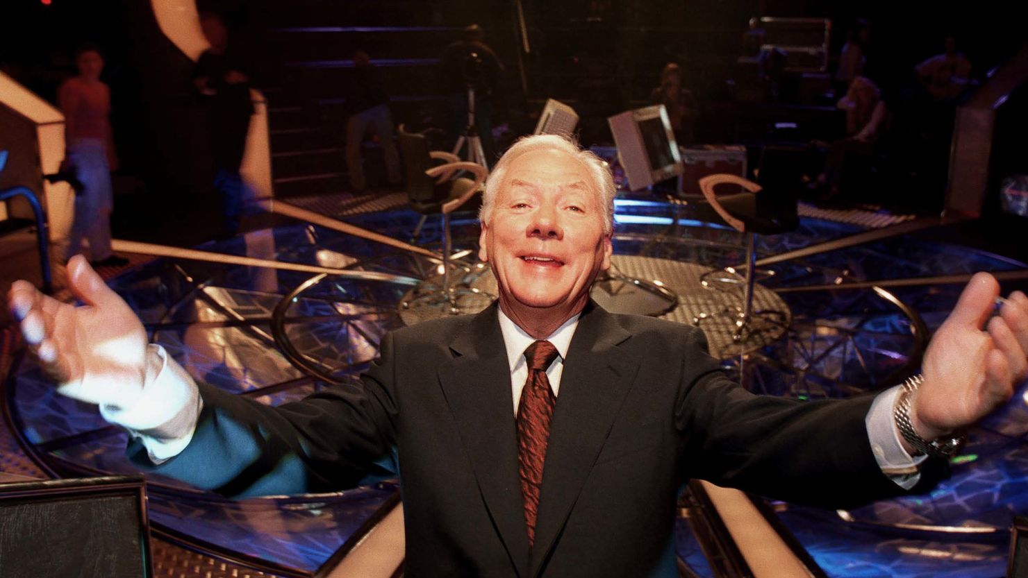Irish broadcaster Gay Byrne on the set of "Who Wants To Be A Millionaire?" in Dublin. 