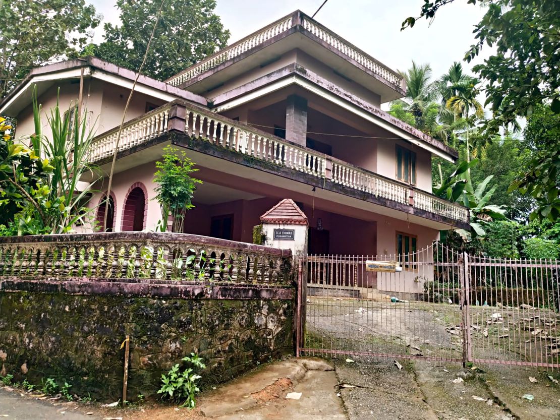 The exterior of Jolly Joseph's house in Koodathai.