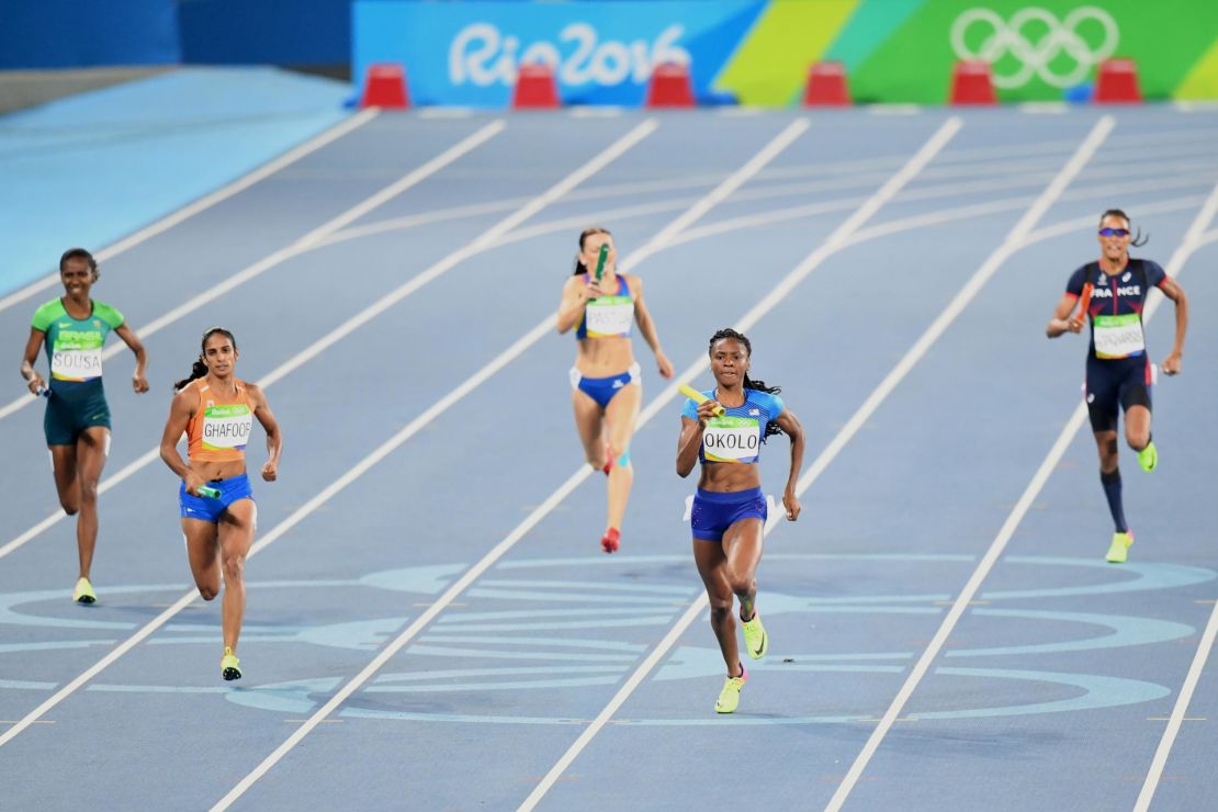 Madiea Ghafoor (in orange) competed at the 2016 Olympics in Rio. 