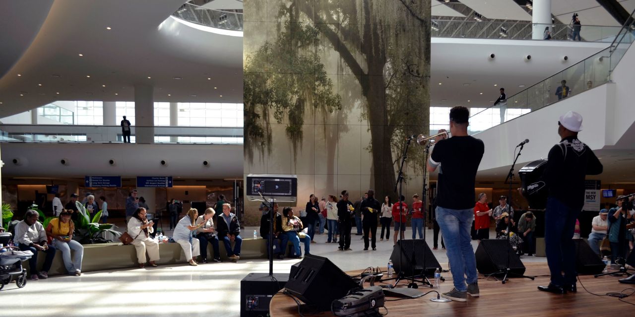Jazz music will be played through the terminal.