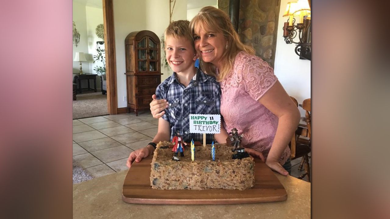 Dawna Ray Langford with her son, Trevor, who both died in the attack 