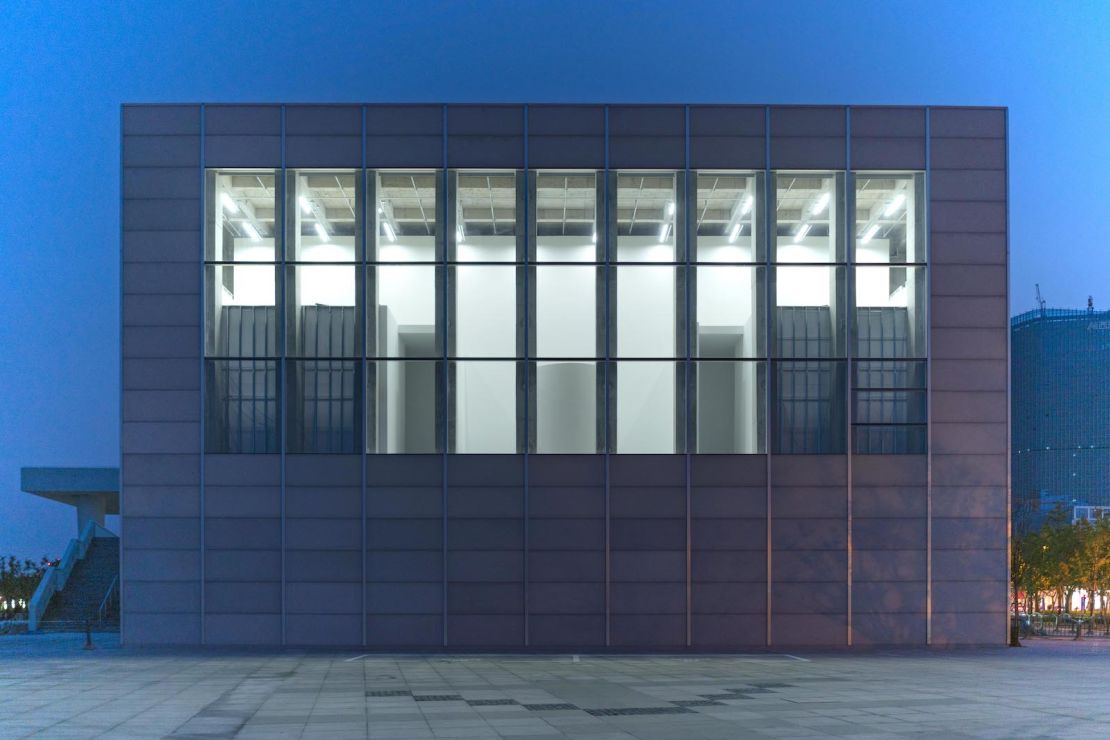 The new West Bund Museum pictured at night.